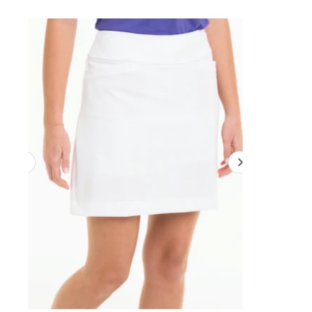Fairway & Greene Ladies White Golf Skirt Skort Size 6 A Line Flat Front Pockets